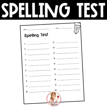 spelling test template 20 words